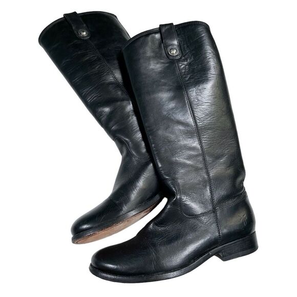 Frye Melissa Button Leather Riding Slip On Mid Calf Boots 77167 Women’s Size 6 - Picture 14 of 16